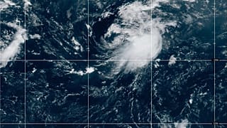 This NOAA satellite image shows Tropical Storm Cristobal in the Atlantic Ocean, 12 August, 2026