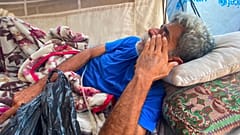محمد البشليقي مريض سرطان نازح إلى دير البلح