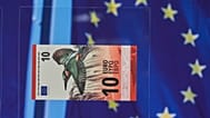 Der Entwurf der neuen Zehn-Euro-Banknote ist bei einer Präsentation der Euro-Geldscheindesigns in Frankfurt am Main am Donnerstag, 23. Juli 2026 zu sehen.