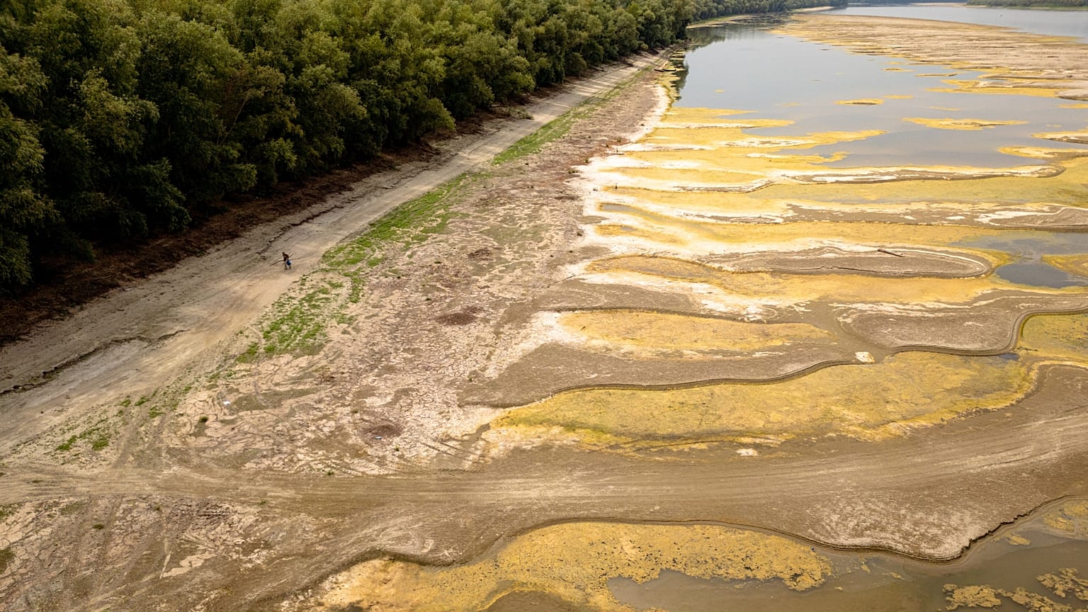 Livelli bassi del Danubio a Rasova, in Romania.