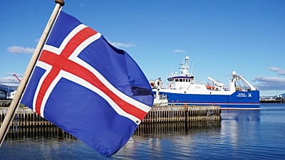 An Icelandic flag waves in the wind at Reykjavik Harbor in Reykjavik, Iceland, 9 August 2026. 