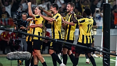 Οι παίκτες της ΑΕΚ πανηγυρίζουν