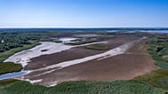 A dried-up basin of Lake Tisza in Tiszavalk, eastern Hungary.