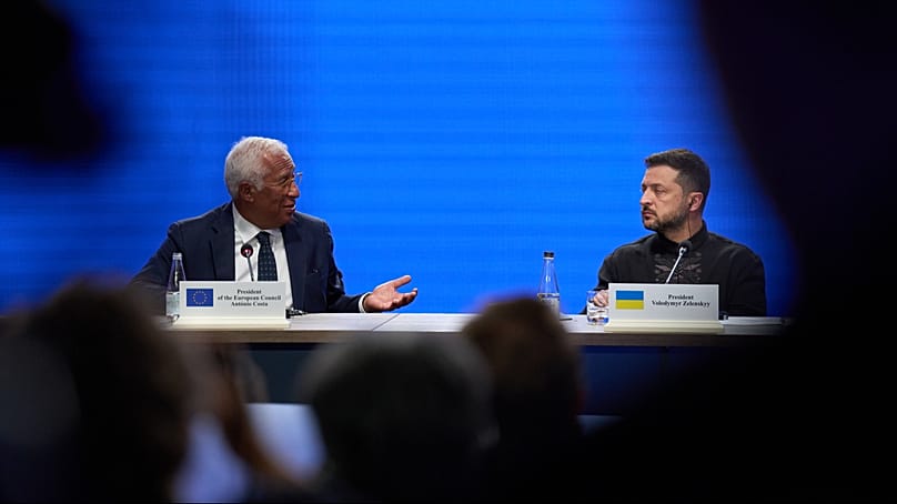 Antonio Costa and Volodymyr Zelenskyy in Kyiv.
