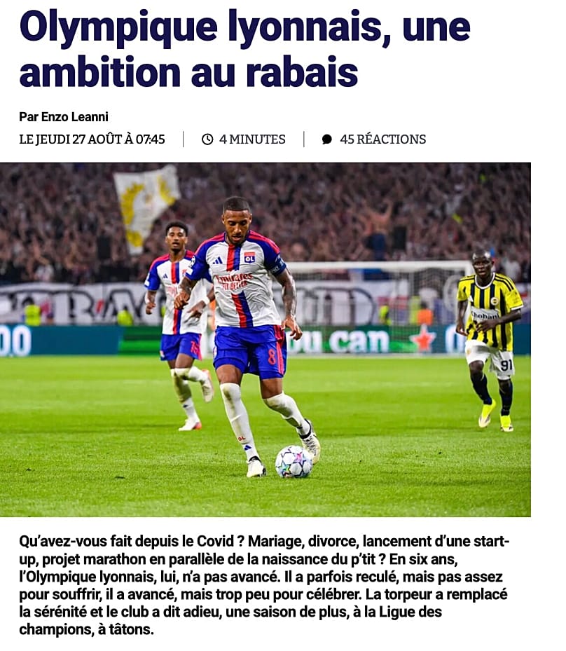 So Foot'un Lyon - Fenerbahçe müsabakasıyla ilgili yazısı