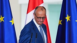Bundeskanzler Friedrich Merz (CDU) bei der Pressekonferenz im Anschluss an das Treffen, 27. August 2026