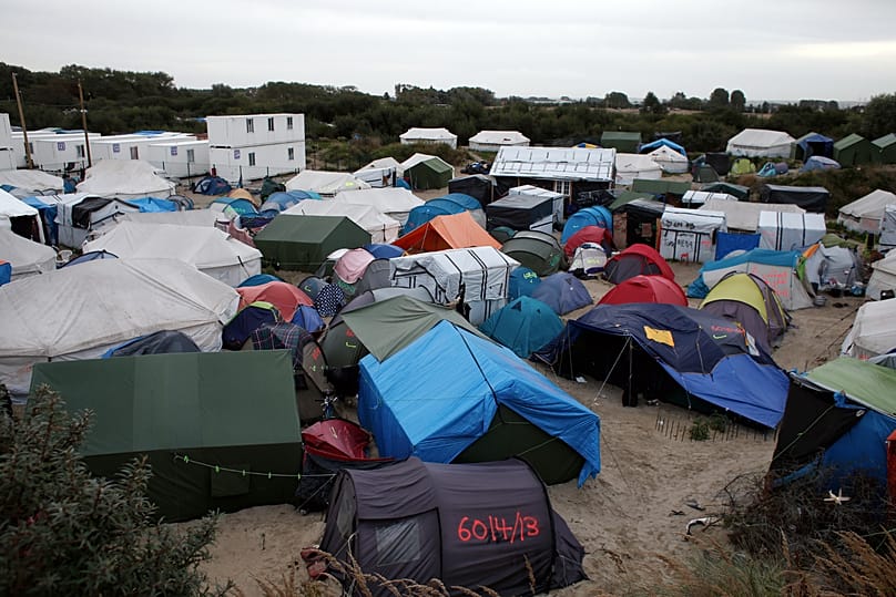 Vue du camp de fortune de Calais, dans le nord de la France, le lundi 26 septembre 2016