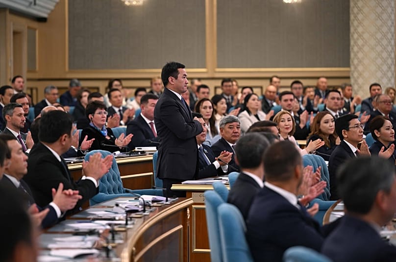 Aibek Dadebai, Chairman of the Adilet party.
