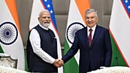 Indian Prime Minister Narendra Modi and Uzbek President Shavkat Mirziyoyev in Tashkent, where the two countries upgraded ties to a Comprehensive Strategic Partnership.