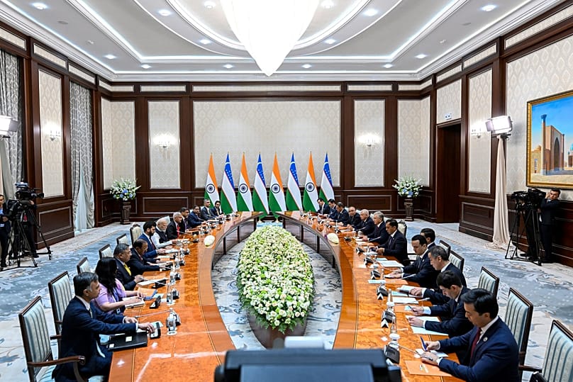 Delegations from India and Uzbekistan hold talks in Tashkent during Modi’s state visit, with trade, energy, critical minerals and security the issues on the agenda.