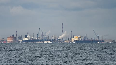 View of the oil refinery of Fos-Lavera near Marseille, southern France, Wednesday, March 11, 2026. (AP Photo/Philippe Magoni)
