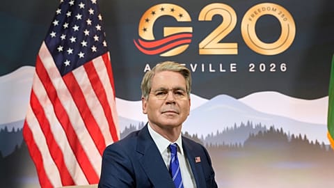 US Treasury Secretary Scott Bessent speaks during an interview with The Associated Press in Asheville, North Carolina, 30 Aug. 2026