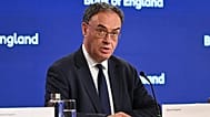 Bank of England Governor Andrew Bailey speaks during the Bank of England financial stability report press conference, at the Bank of England, in London, Tuesday July 7, 2026.