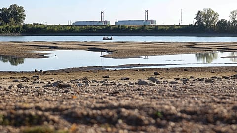 The MVM Paks Nuclear Power Plant, which had to close its Reactor 3 due to extremely low water levels on the Danube River, is seen in Paks, Hungary, Wednesday July 29, 2026.