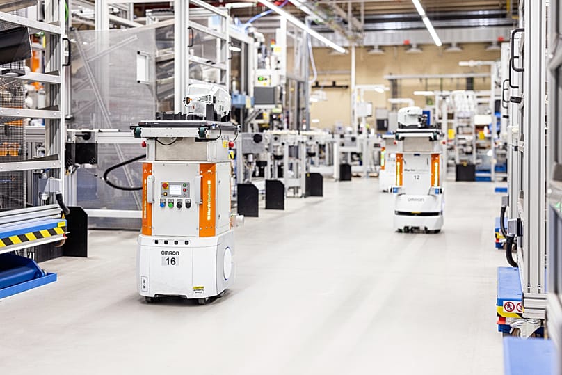 Moderne Fertigungsanlage mit Robotern bei Stihl in Waiblingen