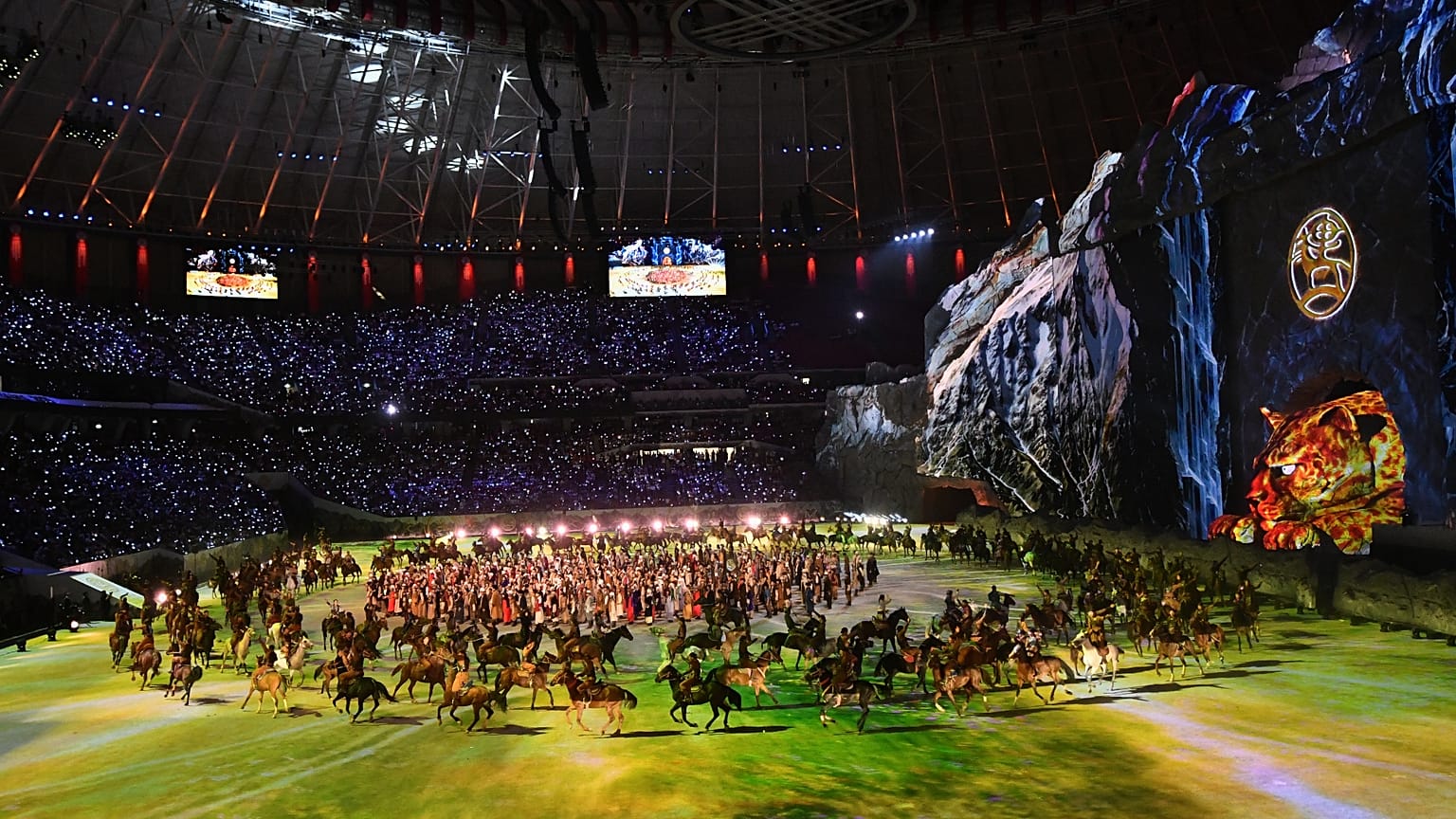 A view of the opening ceremony of the World Nomad Games, in Bishkek, Kyrgyzstan