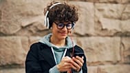 Casual young person using a smartphone