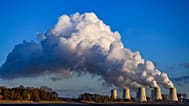 Steam rises from the cooling towers of the Jänschwalde power plant, 26 November, 2024