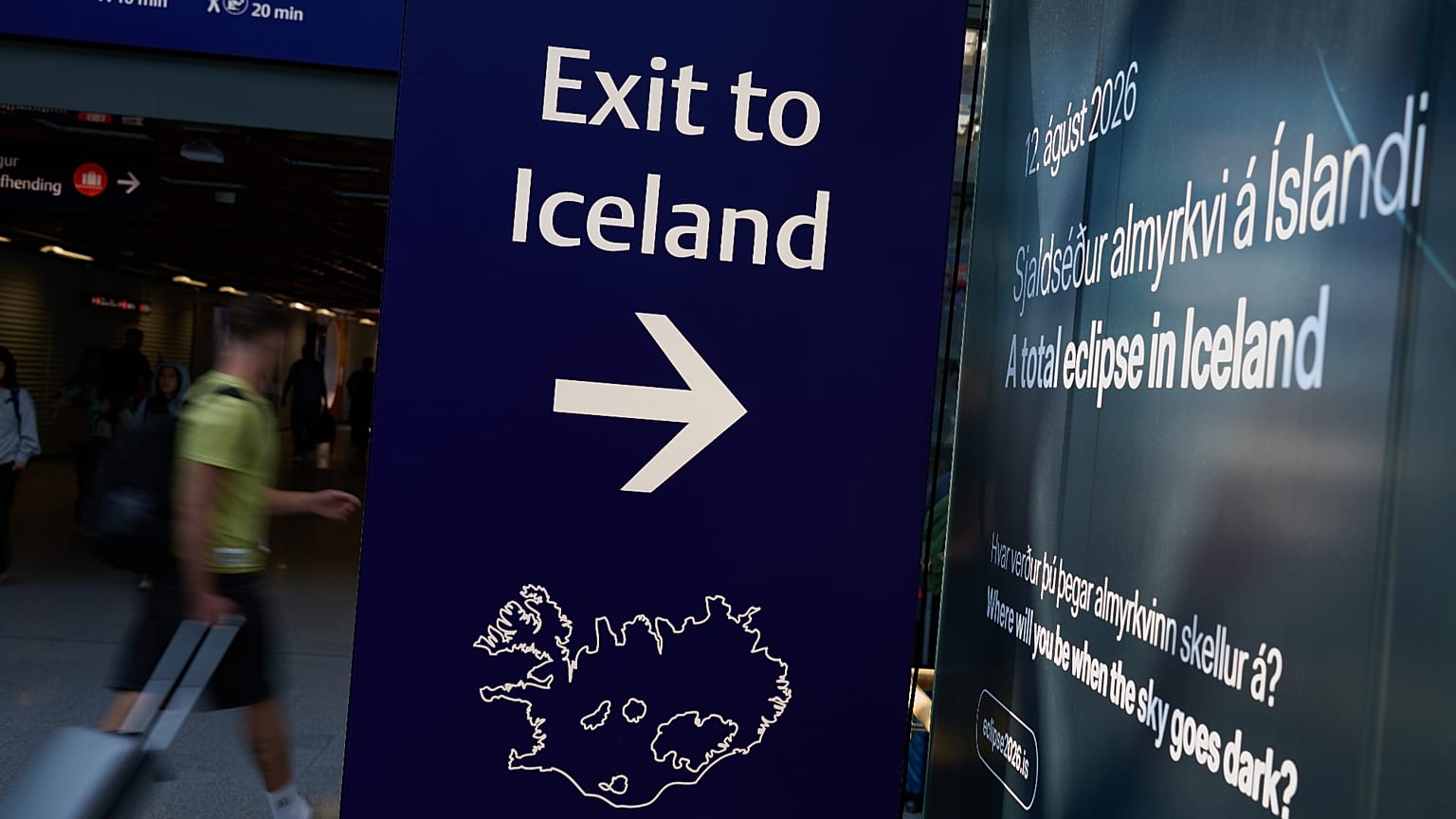 People in transit at Keflavik airport