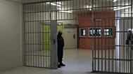 A guard stands at the Vendin-le-Vieil prison, northern France, Wednesday May 14, 2025. 