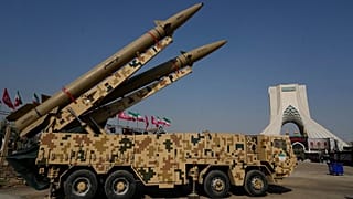 FILE: Iranian domestically built missiles are displayed by the armed forces in front of the Azadi monument in Tehran, 29 July 2026