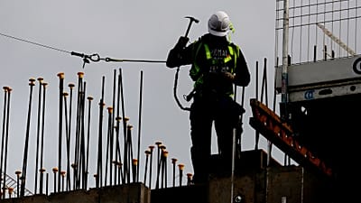 Londra'da bir inşaat işçisi