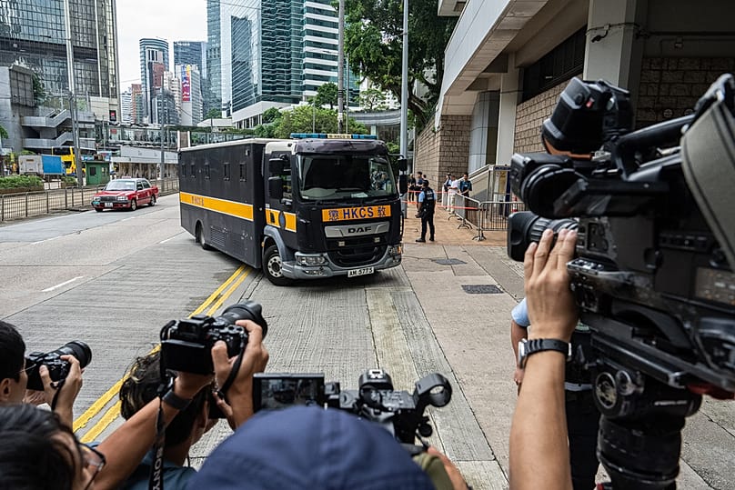 A Correctional Services Department vehicle arrives at the High Court in Hong Kong, Wednesday, 2 September, 2026