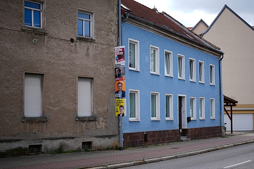 Wahlplakate in Aschersleben in Sachsen-Anhalt
