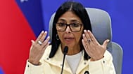 Photo d'archives - La présidente par intérim du Venezuela, Delcy Rodríguez, s'exprime lors d'une conférence de presse à Caracas, Venezuela, le 2 juillet 2026.