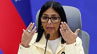 FILE - Venezuela's acting President Delcy Rodríguez speaks during a press conference in Caracas, Venezuela, on July 2, 2026.