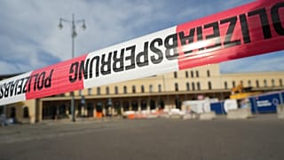 Police cordon off the area near the train station in the southern German city of Augsburg, 2 September,  2026