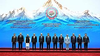 Group photo of the heads of SCO member states.