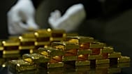 250 gram gold bars of 999.9 purity stacked in the safe deposit boxes room in Munich, 25 April, 2025