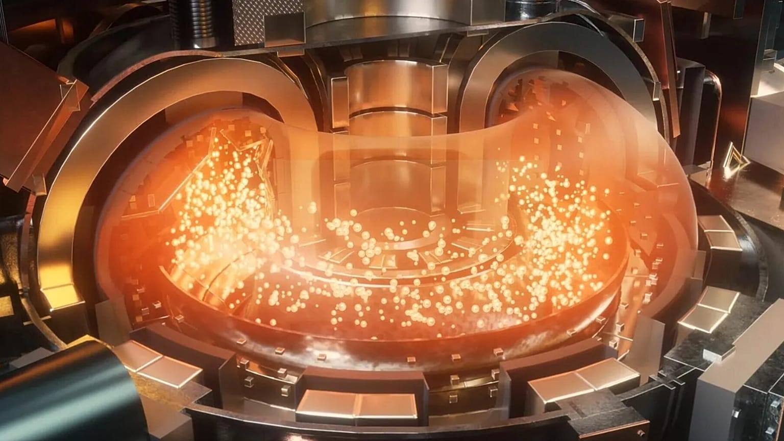 Çin'İn tokamak deneylerinde oluşan plazmayı resmeden bir görsel.