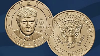 عملة 2026 التذكارية لليوبيل المئتان والخمسون للرئيس دونالد ج. ترامب بقيمة دولار واحد، 2 سبتمبر 2026