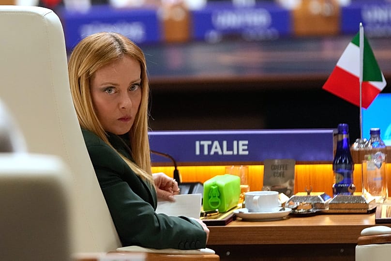 Italy's Prime Minister Giorgia Meloni during a round table meeting during the NATO summit in Ankara, 8 July, 2026