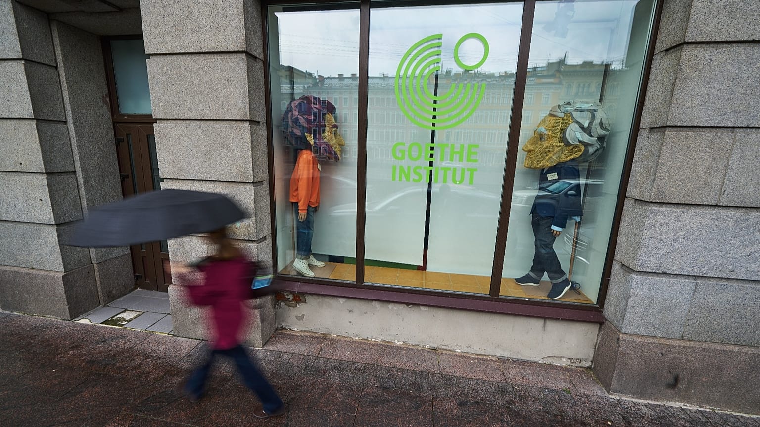 A person walks past the Goethe-Institut in St. Petersburg, 3 September, 2026