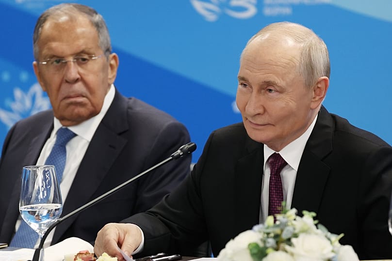 Russian President Vladimir Putin and Foreign Minister Sergei Lavrov at the Eastern Economic Forum in Vladivostok, 3 September, 2026
