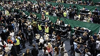 People attend the civil defence exercise Shelter 2026 in Kuopio, 2 September, 2026