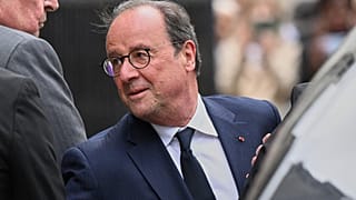 FILE: Former French President Francois Hollande arrives for a memorial Mass in tribute to Bernadette Chirac, widow of former French President Jacques Chirac, 12 June 2026.