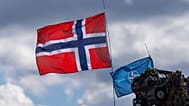 АРХИВ. Флаги Норвегии и НАТО во время военных учений на полигоне Гайжюнай, Литва, 16 мая 2025 года.