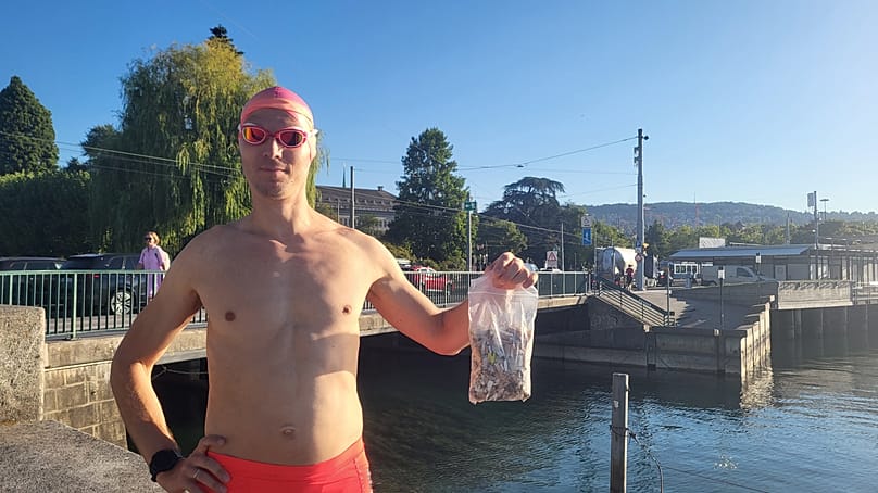 Mischa collected 500 cigarette butts discarded along the water's edge in under 30 minutes.