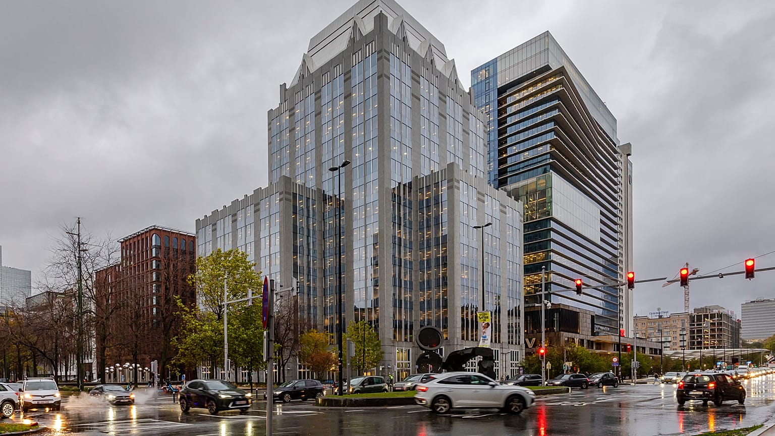 A view of the headquarters of Euroclear in Brussels, on Oct. 23, 2025.