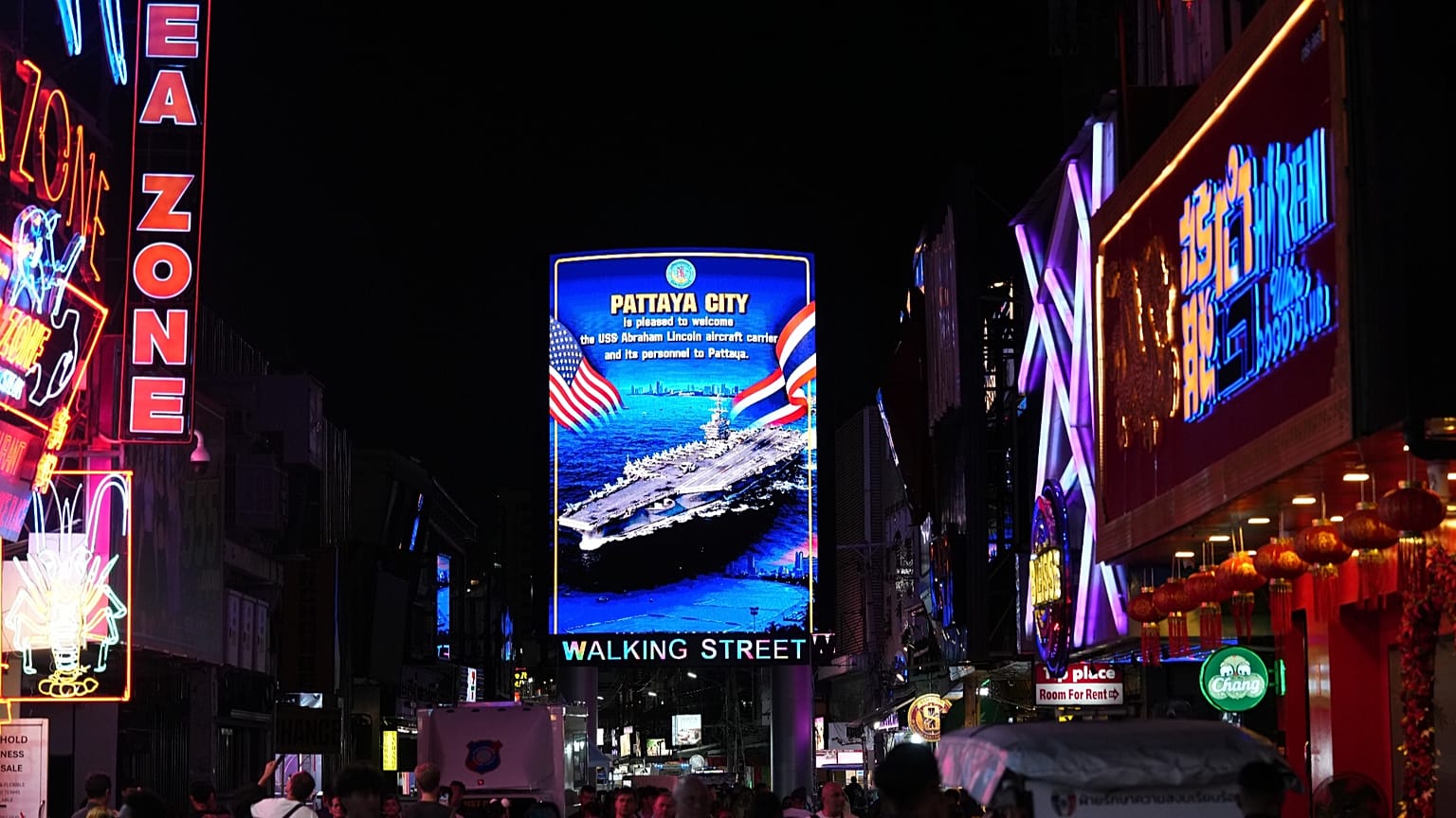 Billboard display at Walking Street in Pattaya, 2 September, 2026