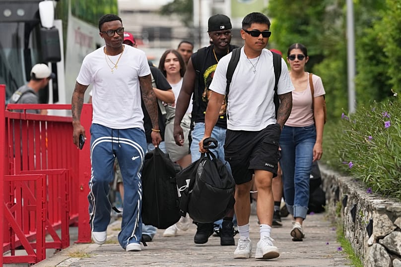 American service members of the USS Abraham Lincoln strike group arrive at a hotel in Pattaya, 2 September, 2026