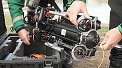 An underwater drone used by London Ambulance Service during a water rescue training exercise.