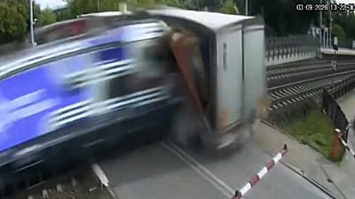 Train hits lorry at a level crossing in Gdańsk, 3 September 2026.