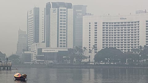 Kuching riverside in the city centre is shrouded in thick haze in Kuching, 4 September, 2026