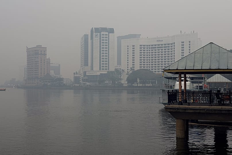 Kuching riverside in the city centre is shrouded in thick haze in Kuching, 4 September, 2026