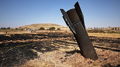 بقایای موشک ایران که در سوریه سقوط کرده است